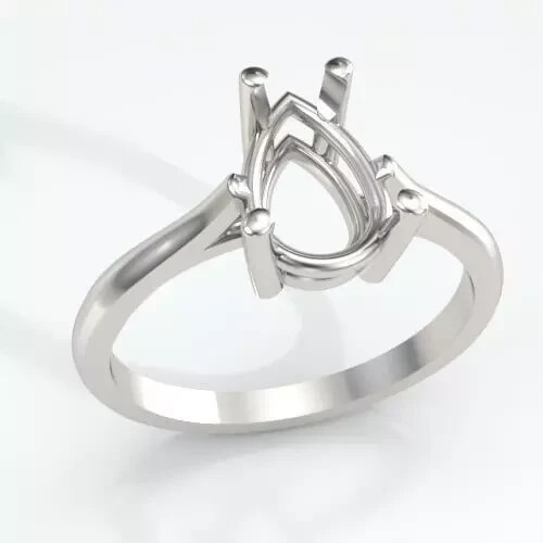(7x5mm -13x9mm) Pear Shape Single Cathedral Ring Setting (Ring Sizes 4-11 )