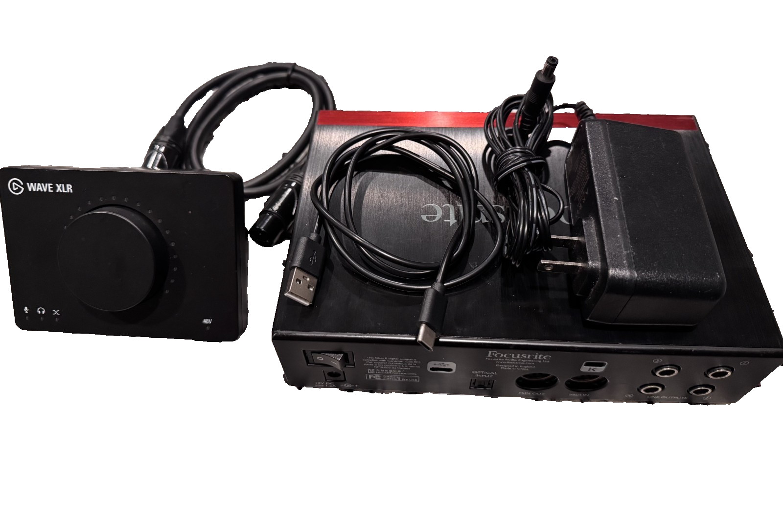 Focusrite Clarett 2Pre USB & Elgato Wave XLR Audio Interface Bundle, Pro Stream