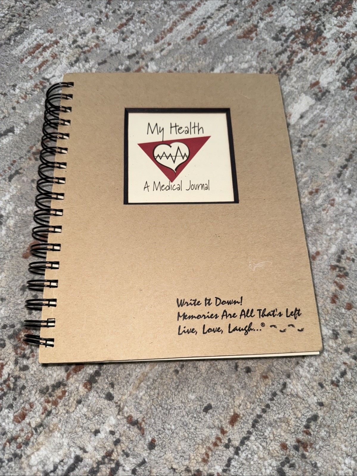 JOURNAL-My Health A Medical Records Journal - Kraft Hard Cover  Spiral NEW