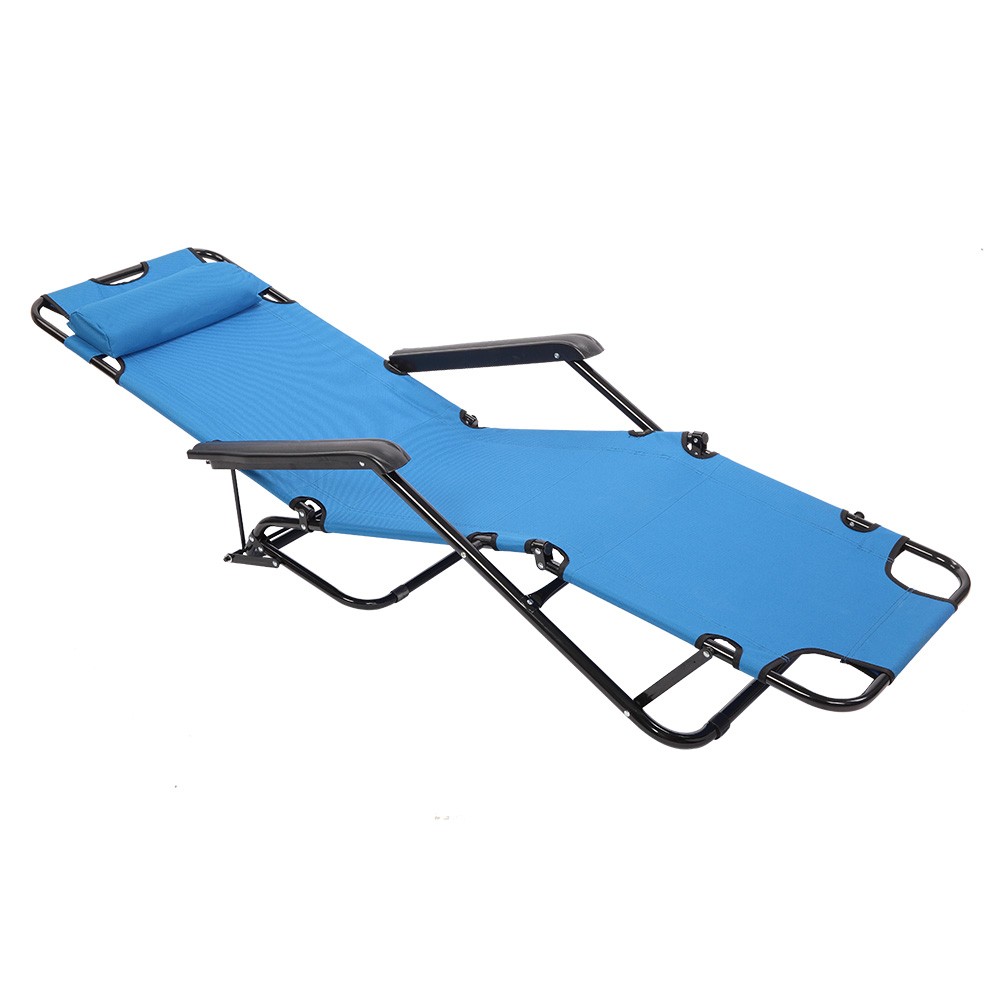 Folding Chaise Lounge Chair for Outdoor, 2-in-1 Portable Tanning Chair