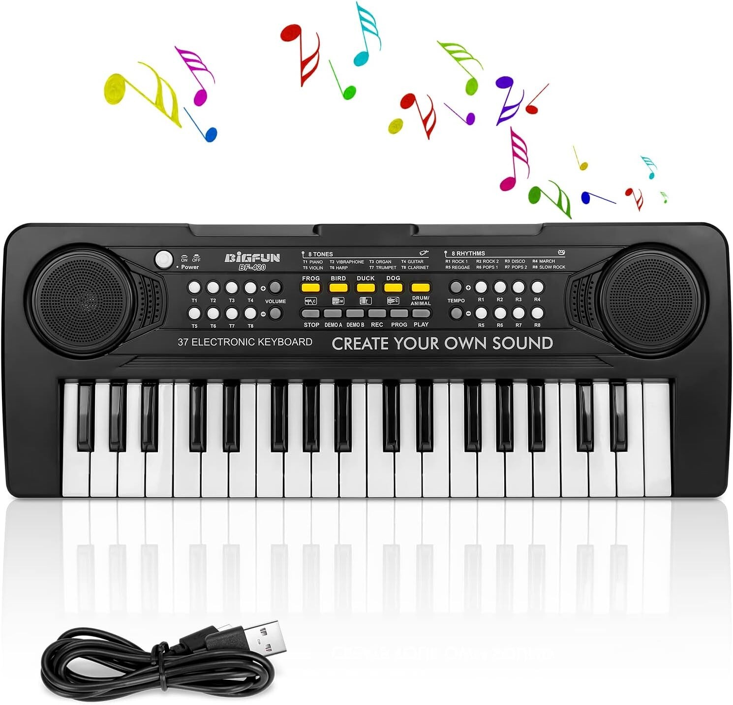 Kids Piano Keyboard, 37 Keys Electronic Piano for Kids Portable Multi-Functio...