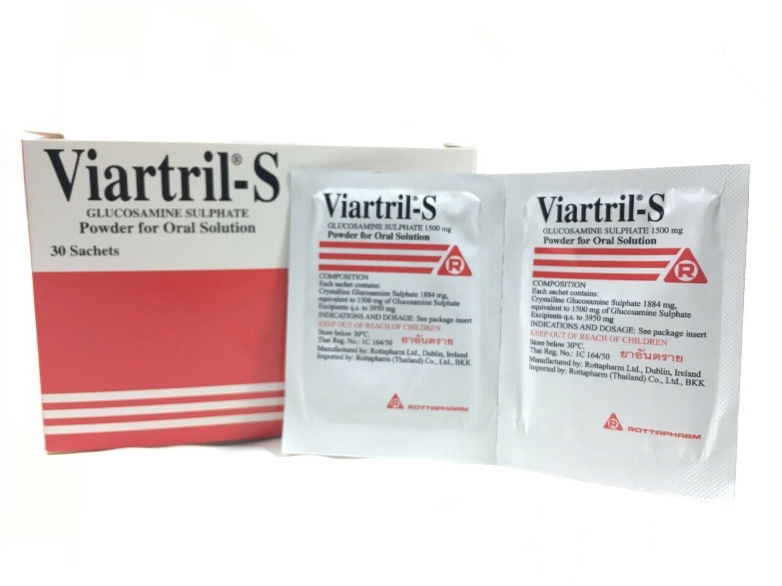 30 Sachets Viartril-S Glucosamine Powder 1500 mg Relieve & Recover Joint Pain