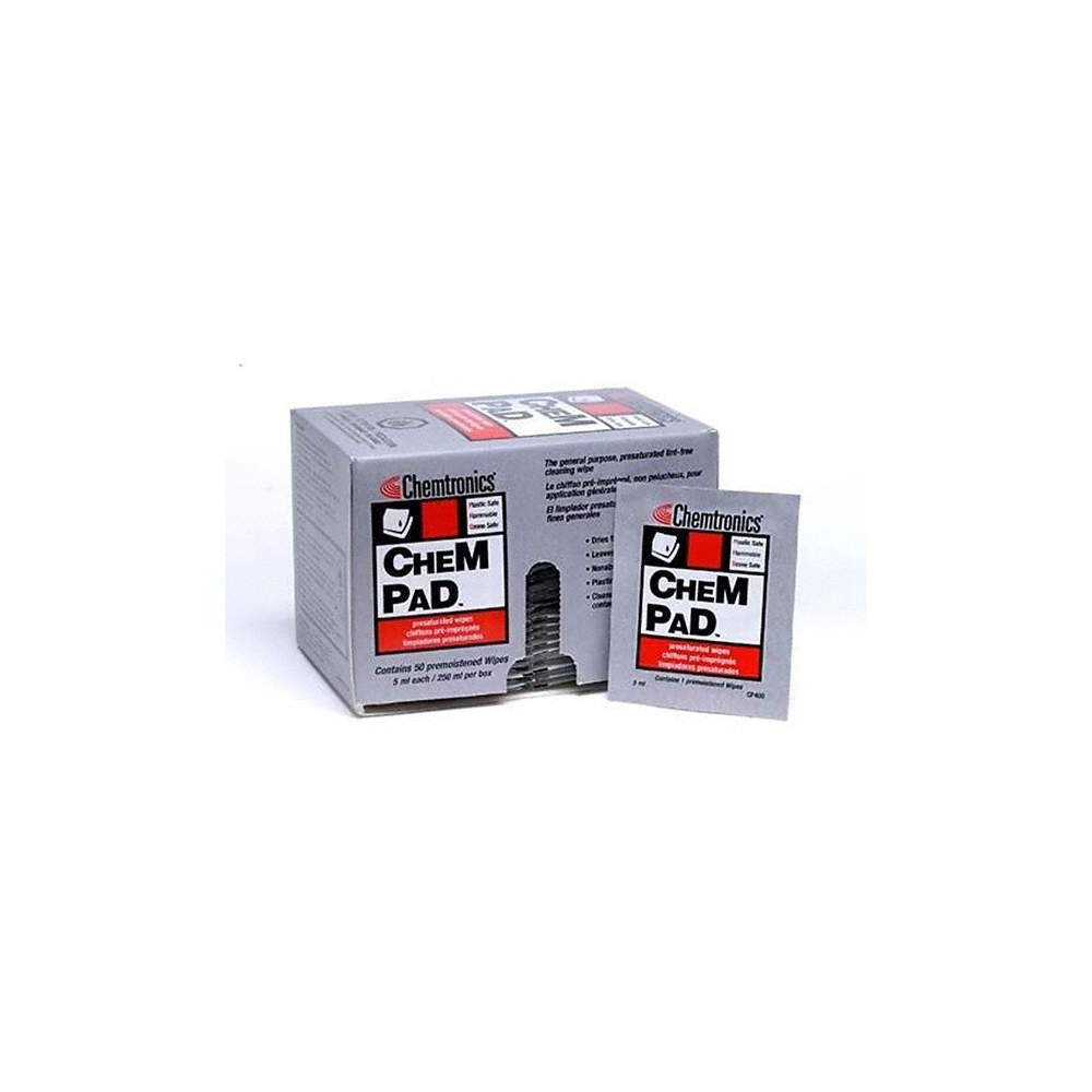 CHEMTRONICS CP400 Alcohol Wipes,4" x 3",50 ct,PK50 55NG19