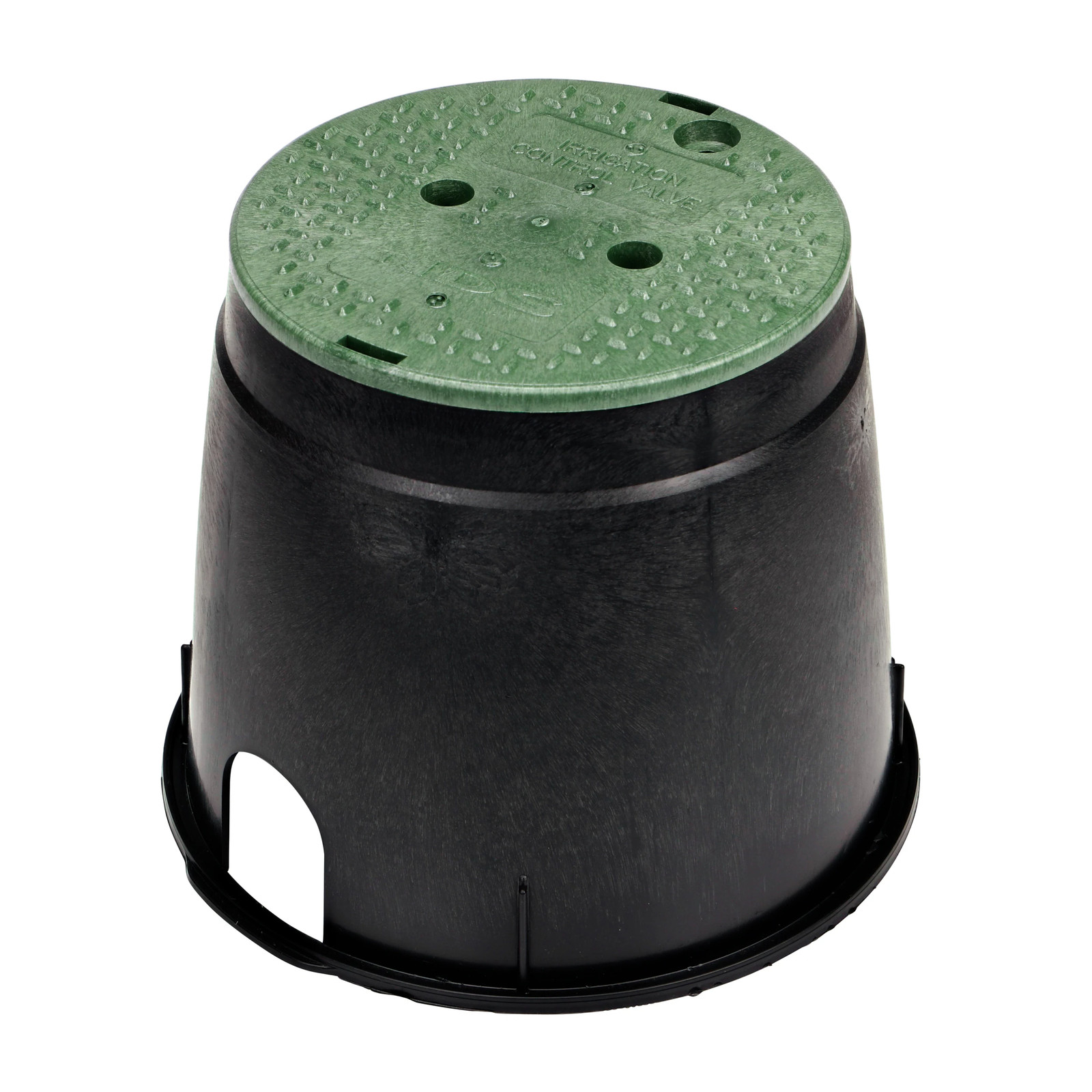 10 in. Round Valve Box and Cover Black Box Green ICV Cover