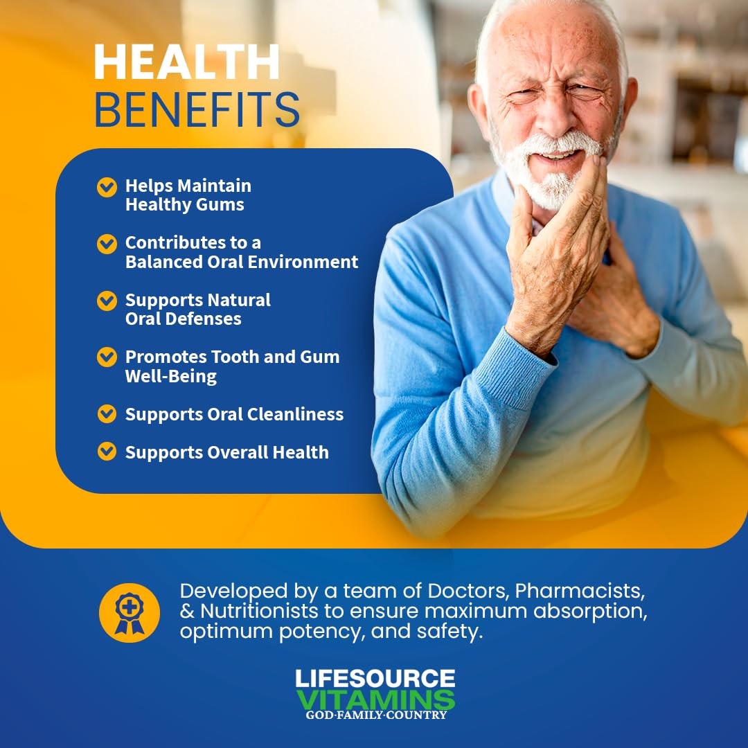 LifeSourceVitamins Tooth Gum - Anti-B - Support - 90 Caps - Proprietary Form...