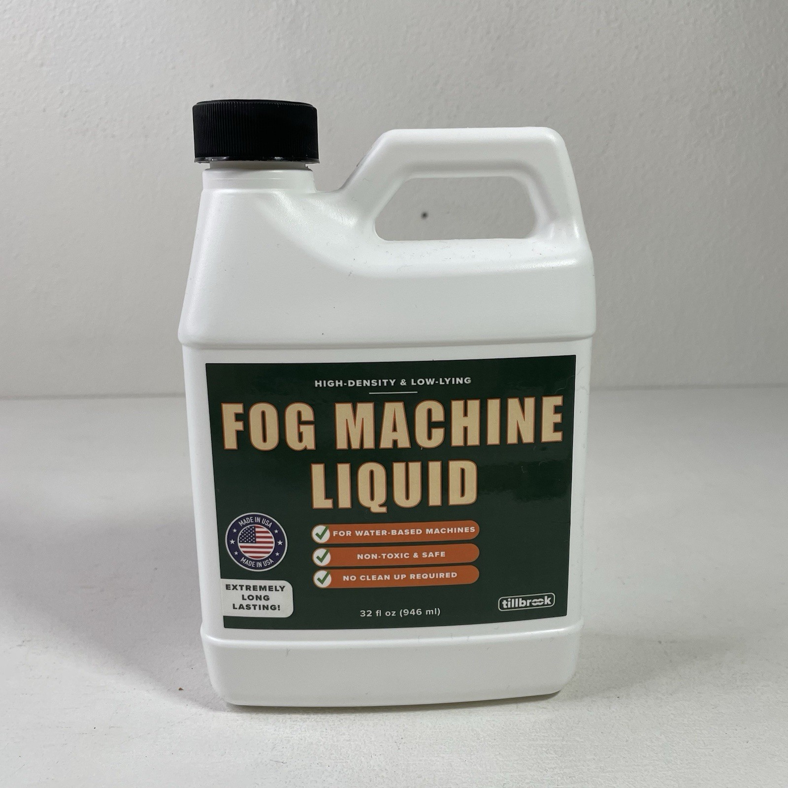 Fog Machine Liquid 32 Oz Tillbrook Water Based Machine High Density Long-Lasting