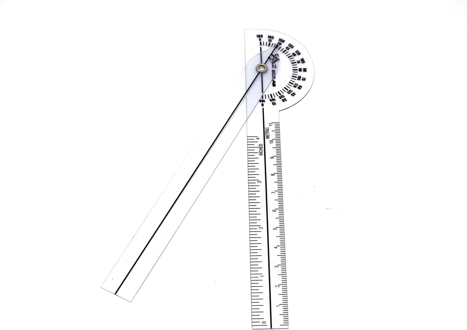 Goniometer Transparent Orthopedic Angle Ruler Plastic Goniometer 360 Degree for