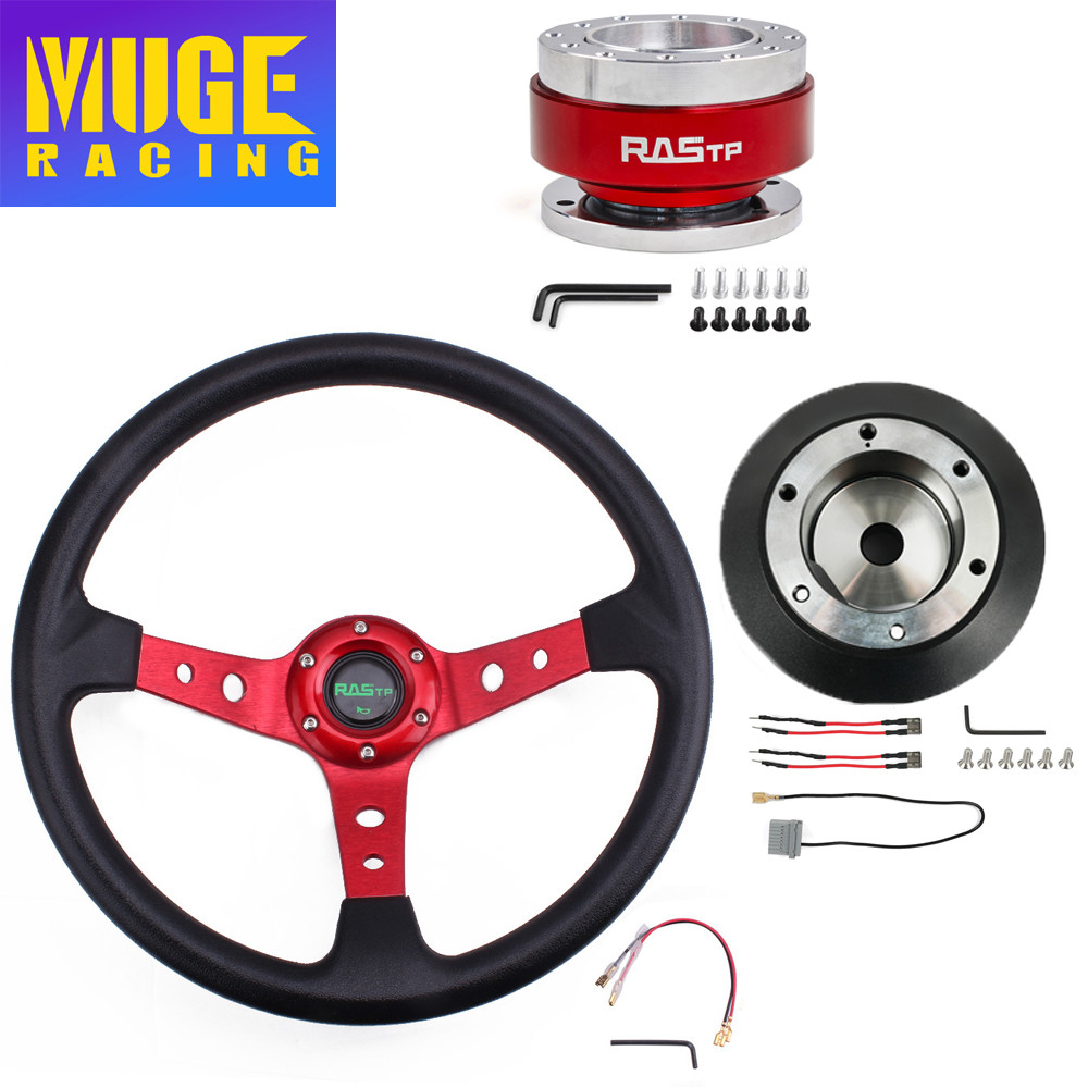 14" Red Steering Wheel + Quick Release +Hub Adapter 141H For Nissan G35 Infiniti