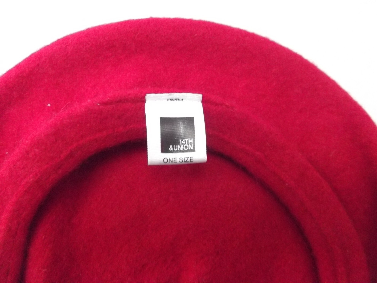 vtg 14th & Union red wool beret tam hat cap red MINT