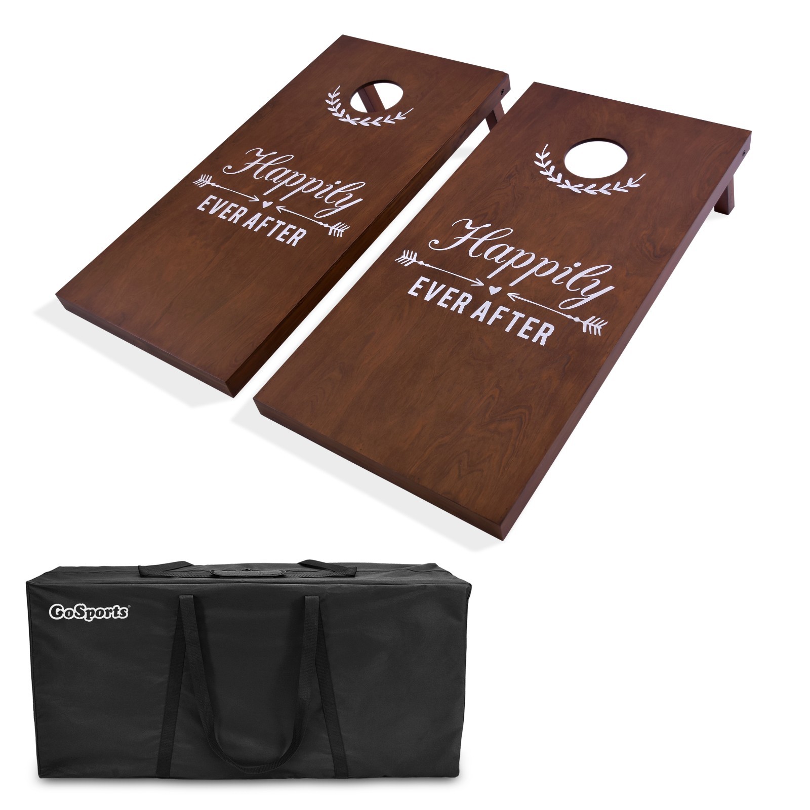 Gosports Wedding Bride and Groom Cornhole Set | 4'x2' Solid Stained Wood Design
