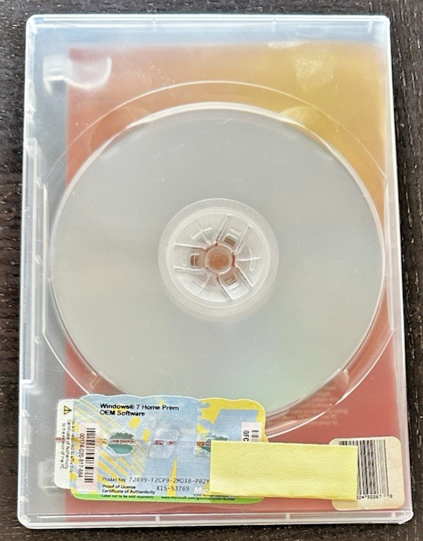 Microsoft Windows 7 Home Premium OEM DVD w/ Product Key 64-bit System Builder