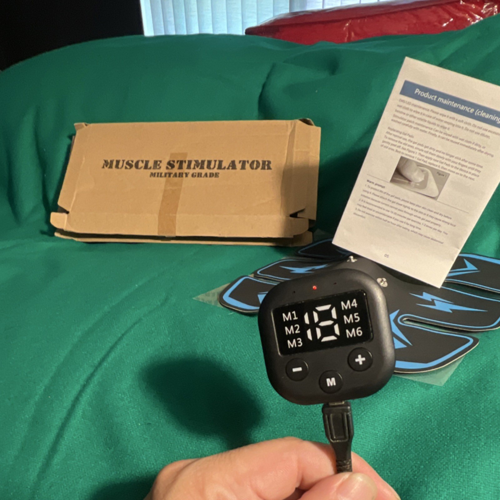 Muscle Stimulator Adjustable Intensity LED Display Abdominal EMS Exerciser