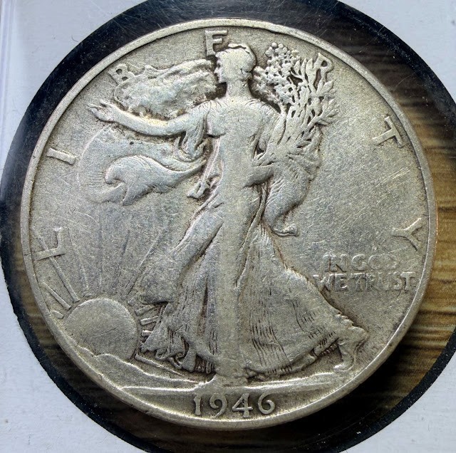 1946-S Liberty Walking Half Dollar - Actual Coin Shown - 90% Silver INV#613