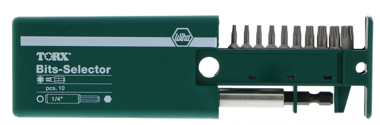 Wiha 79245 11 Piece Torx Bits-Selector and Magnetic Bit Holder Set - T7 - T40