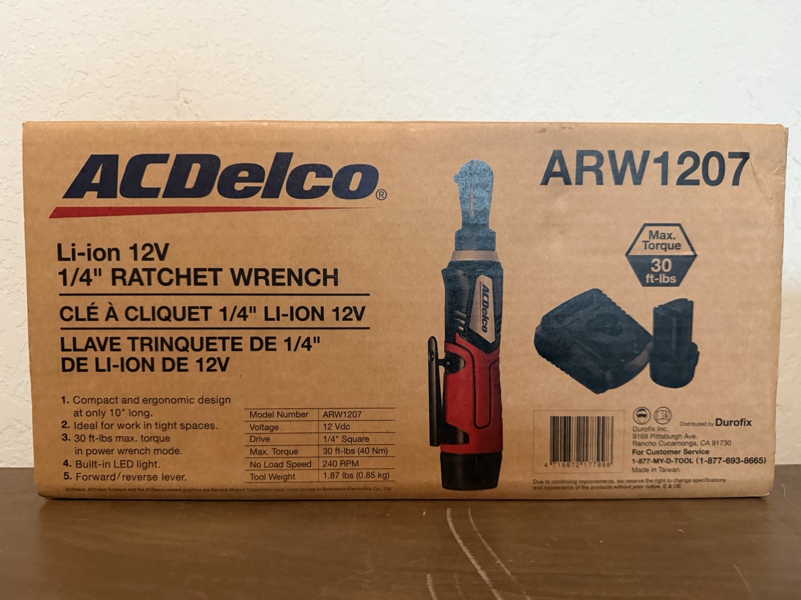 ACDelco ARW1207 Li-ion 12V 1/4" Ratchet Wrench *NEW*