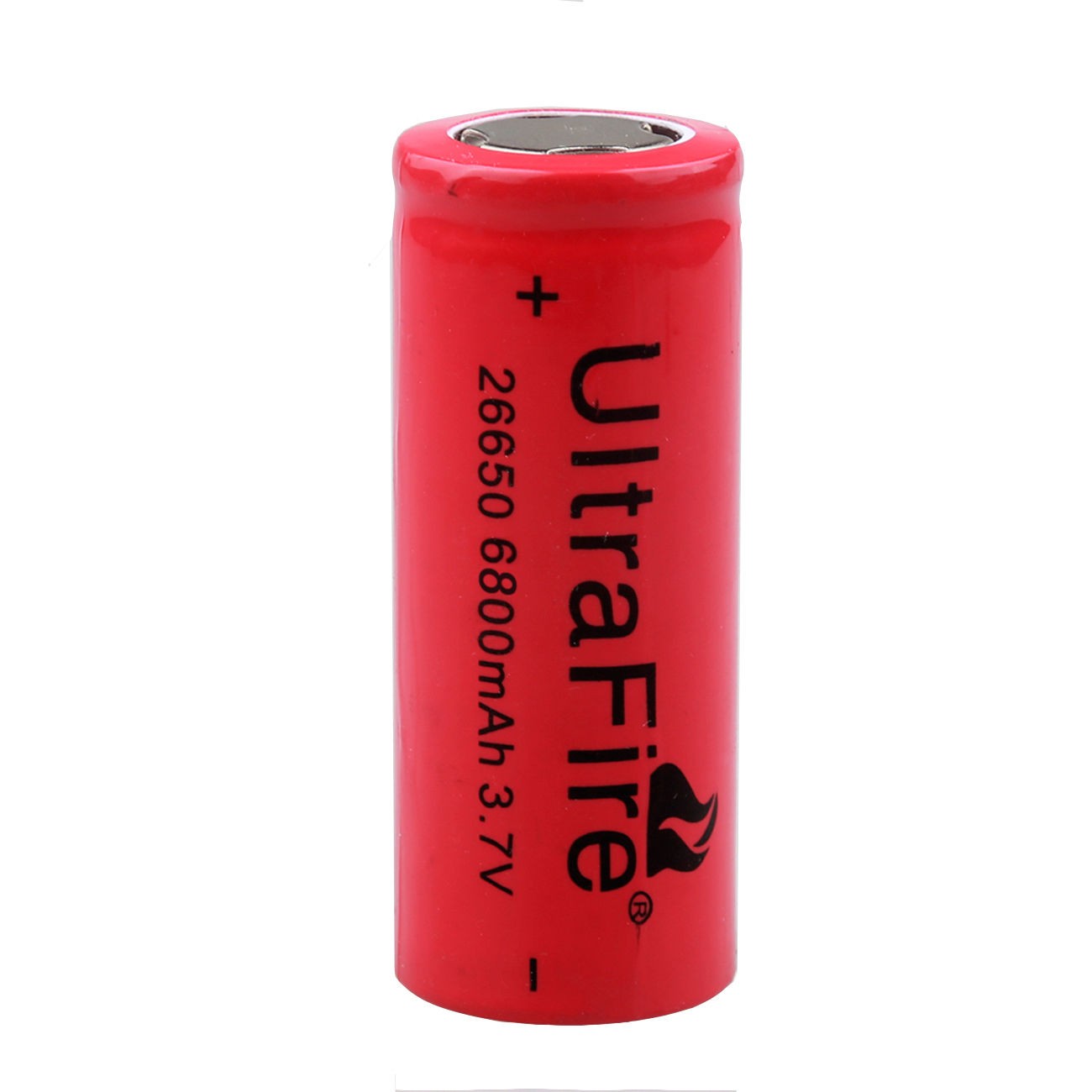 2pcs 26650 Battery UltraFire Rechargeable 3.7V Flat Top Batteries Cell