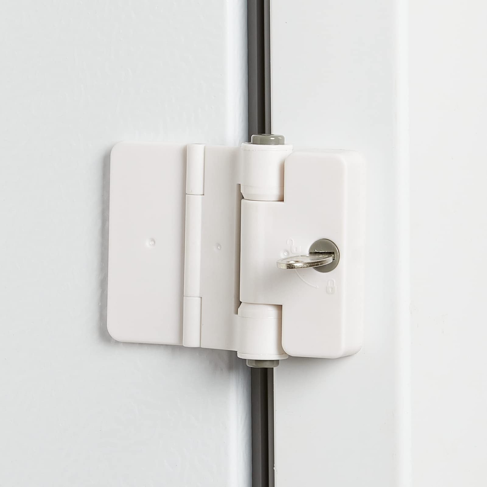 1 Pack Refrigerator Door Locks Double Button Adhesive Fridge Lock with 1