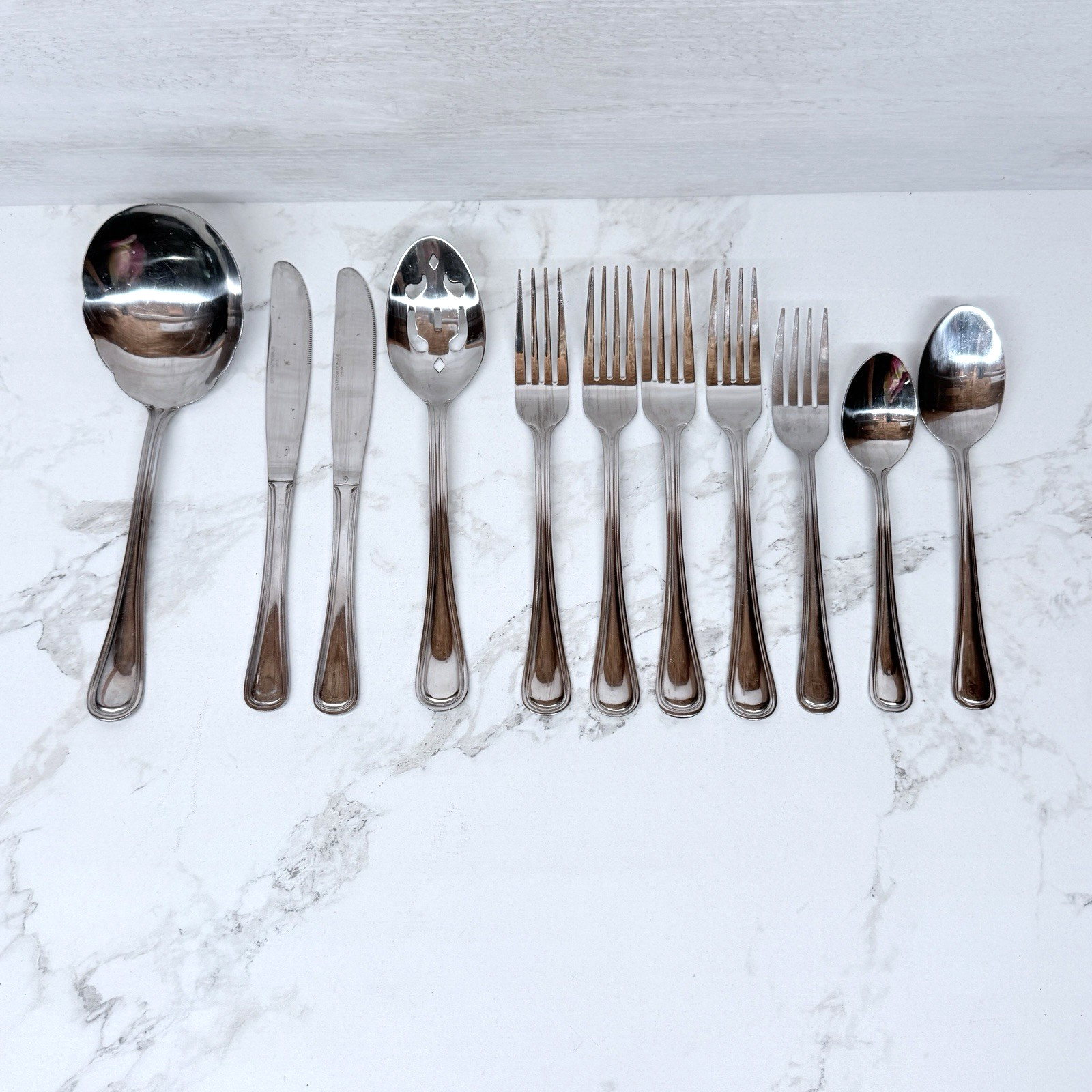 11 Vintage International Stainless Steel Flatware Forks Knives Spoon Pallatian