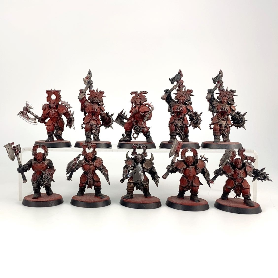 x10 Blood Warriors Blades Of Khorne Warhammer AOS Plastic Figures | P-00S9T