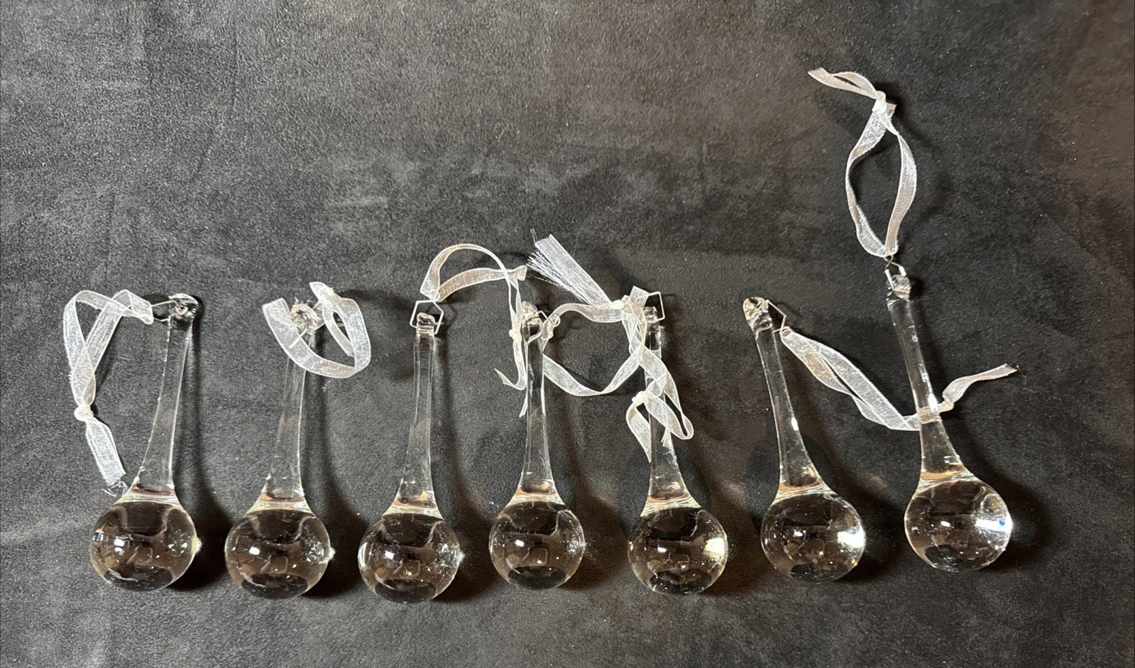 Glass Chandelier/Craft Pendants 4.5" Long  7  Total
