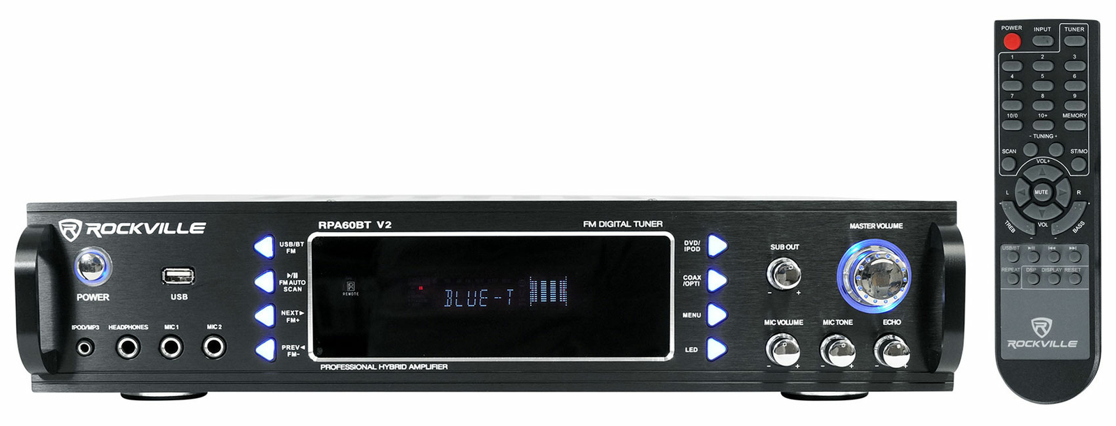 Rockville RPA60BT Home Theater Bluetooth Receiver + 10 Band Graphic Equalizer