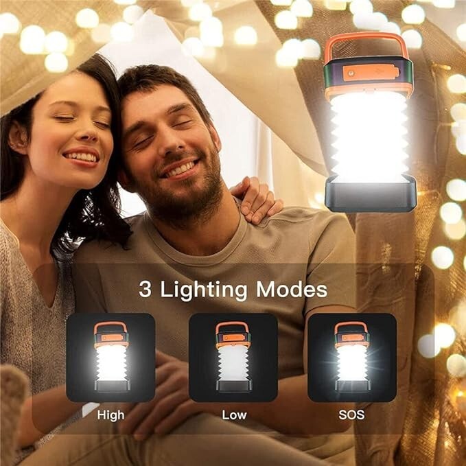 Solar Rechargeable LED Flashlight Power Camping Tent Light Torch Lantern Lamp US