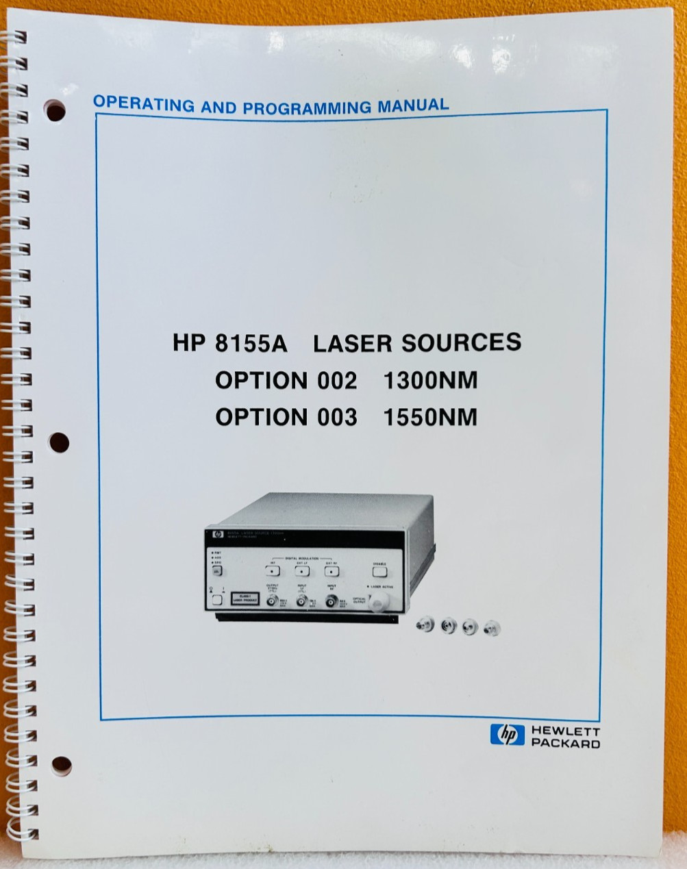 HP 08155-90012 Model 8155A Laser Sources Option 002/003 Programming Manual.