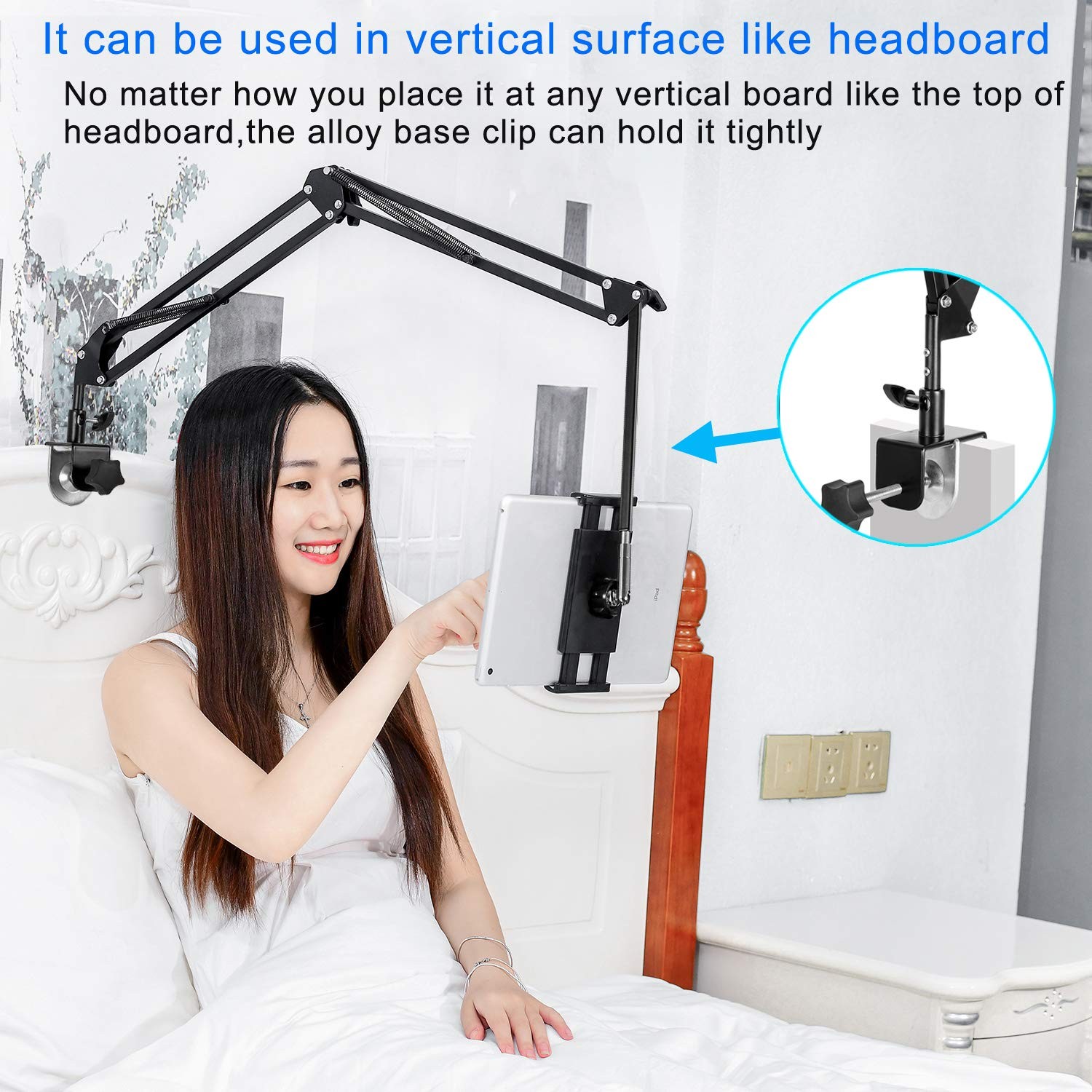Tablet Stand Adjustable,Foldable Arm Stand for Bed,Aluminum Universal Flexibl