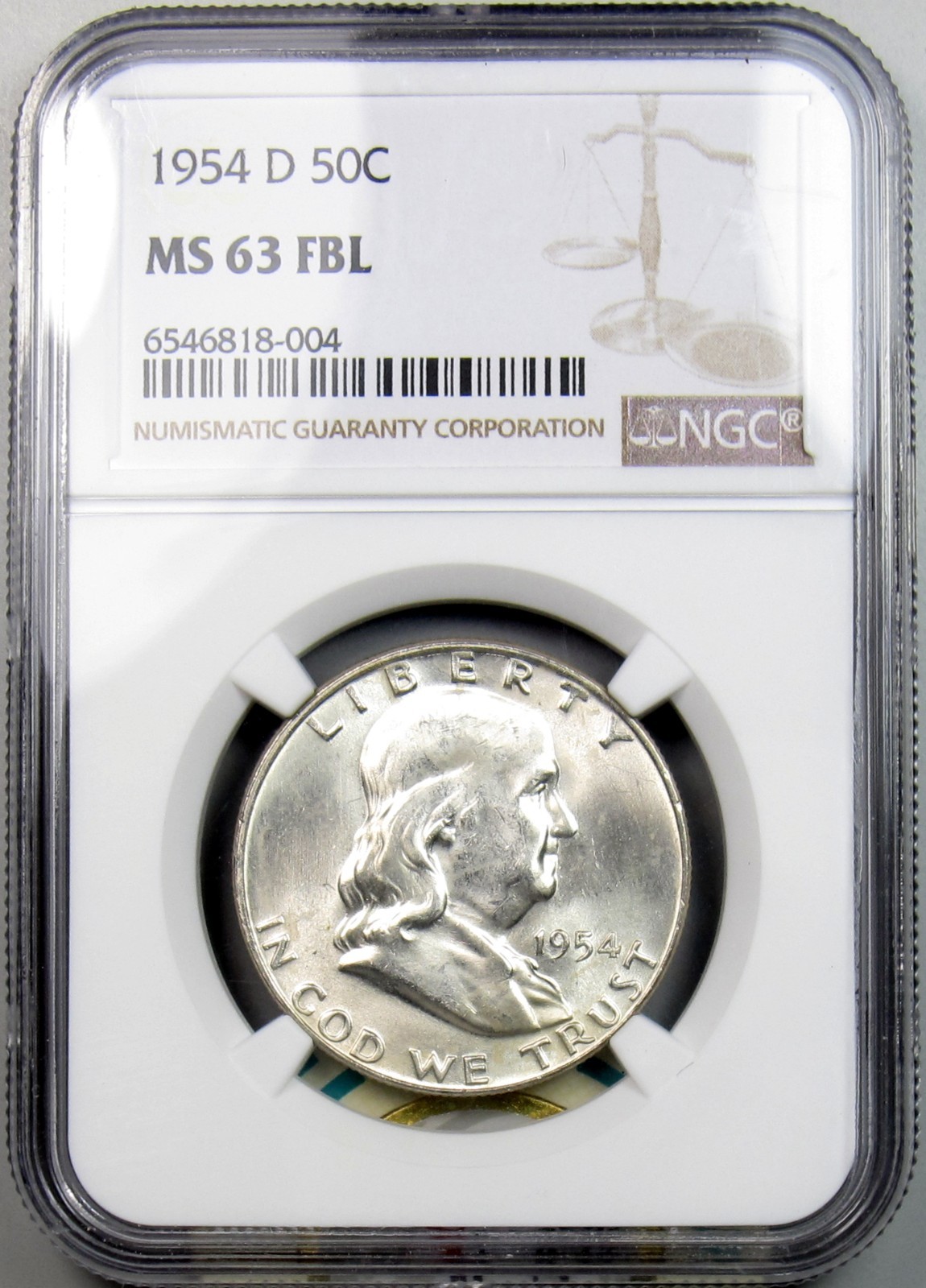 1954-D Franklin Half Dollar - NGC MS63 FBL!