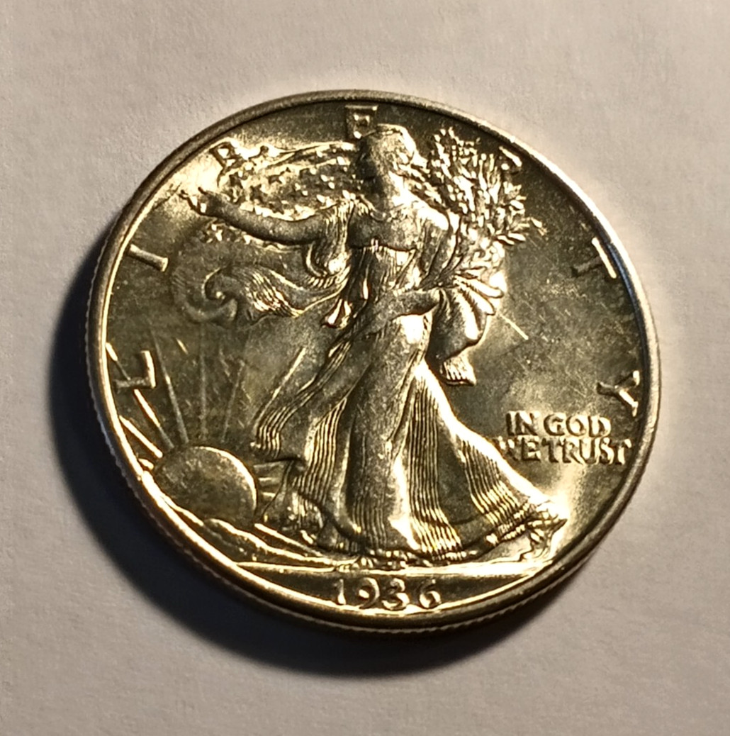 1936-D Walking Liberty Half Dollar MS CH+/GEM DDO FS-101 Mint State - 90% Silver