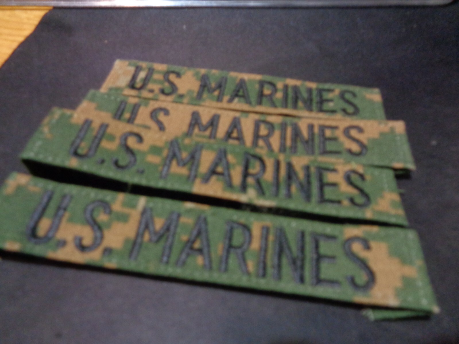 USMC MARINE CORPS SHIRT OR BLOUSE ID TAPE: WOODLAND DIGITAL PATCH LOT OF 4 NWOT