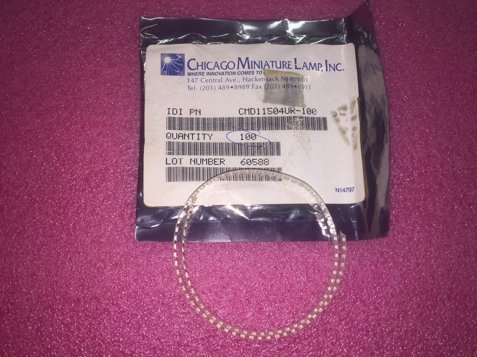 (100 piece lot) CMD11504UR-100, CHICAGO MINI, Standard LEDs - SMD RED 1.7V 20MA