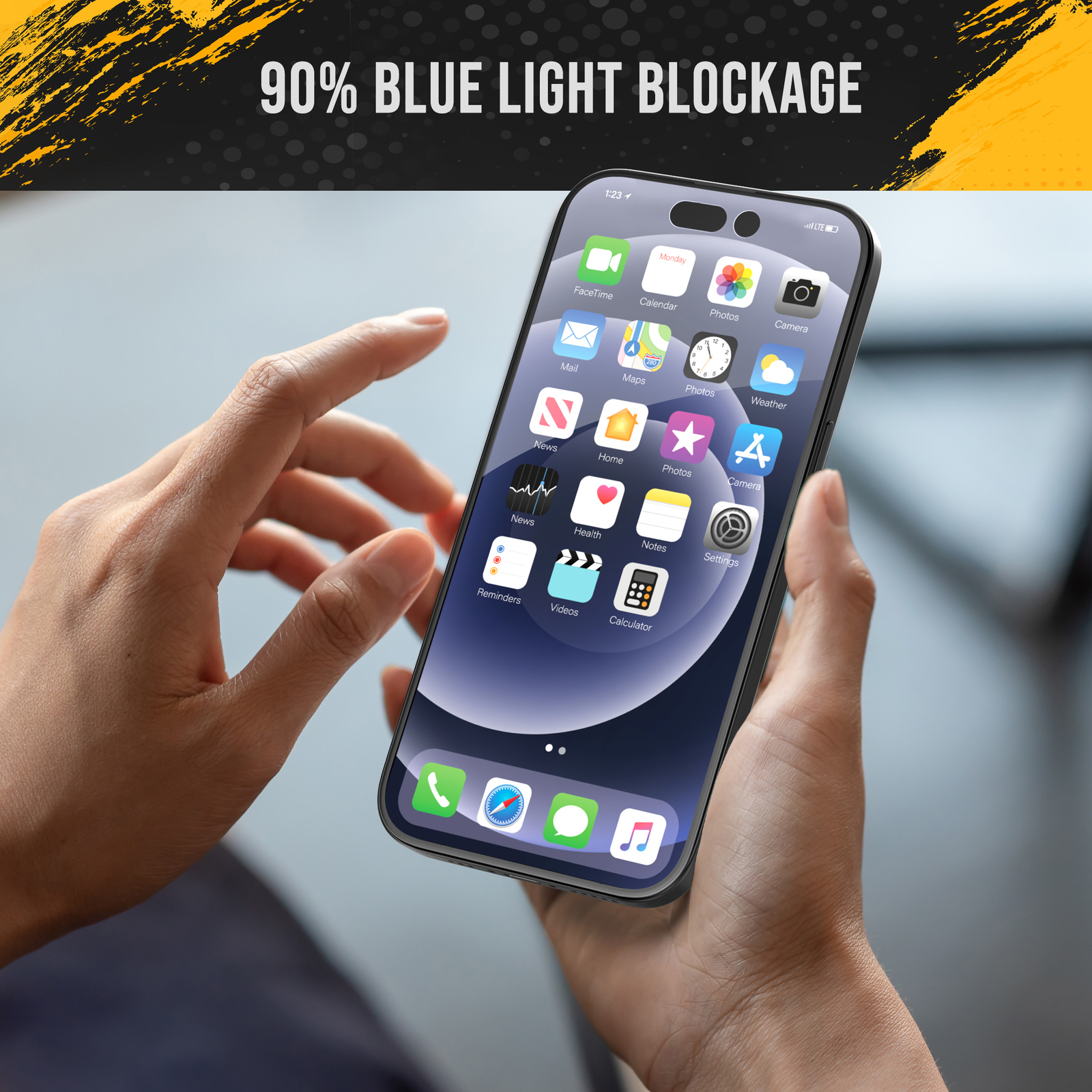 iPhone 15 Pro Screen Protector Blue Light Blocking, Tempered Glass Screen Guard