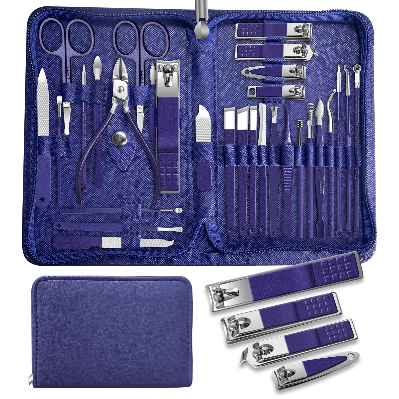 Manicure Set Personal Care Mens Grooming Kit, 30 in 1 30 Set, 30 1 Blue