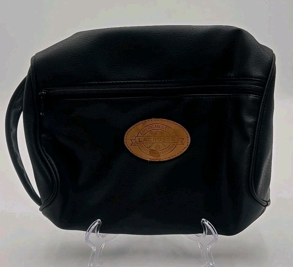 Black Toiletry Bag Lacrosse Shave Kit Travel Bathroom Make up Grooming