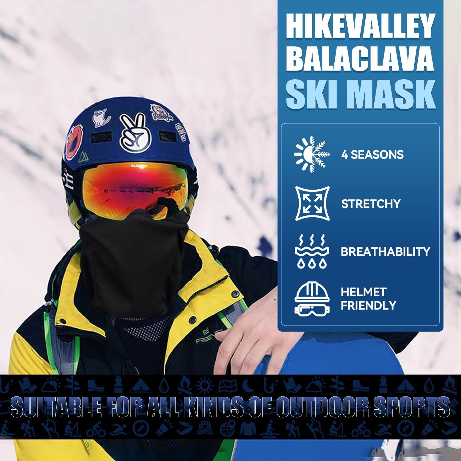 3 Pieces Balaclava Ski Mask -Winter Full Face Mask for Men Women Windproof