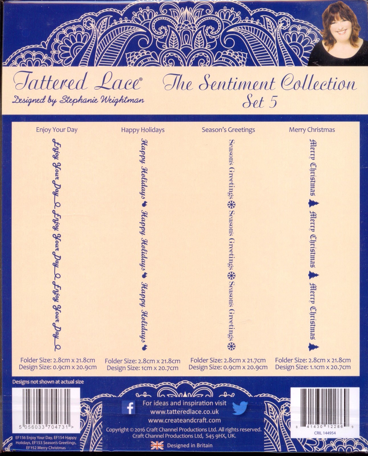 TATTERED LACE Embossing Sentiment Coll SET 5 Merry Christmas Happy Holidays