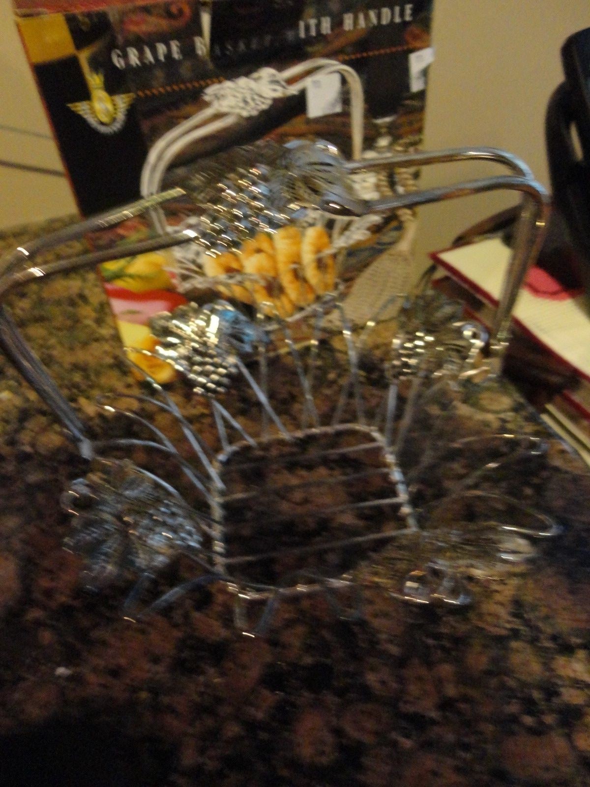 STUDIO SILVERSMITH SILVERPLATED GRAPE BASKET WITH HANDLE