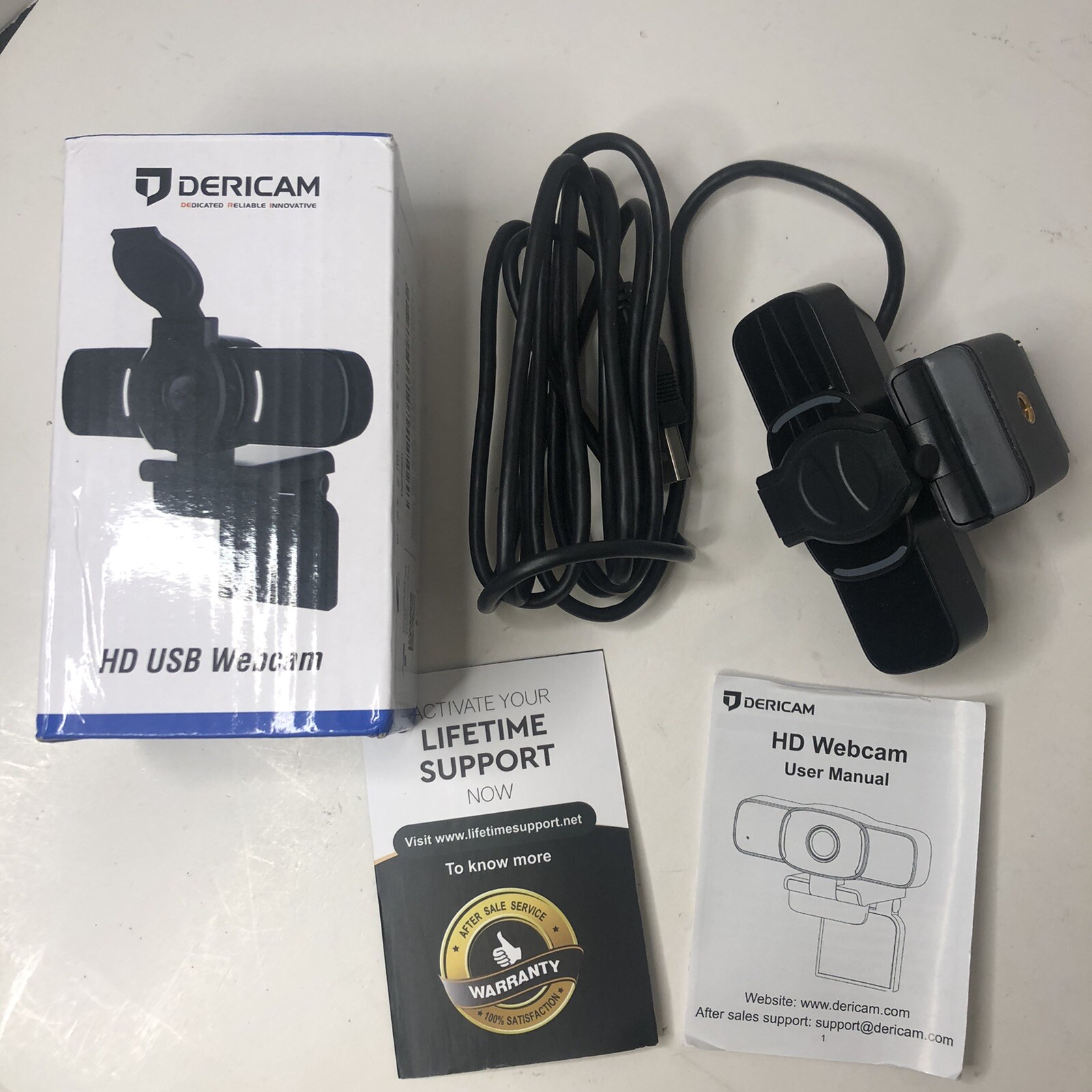 Dericam 1080P Computer Webcam w/ Microphone USB Camera Streaming Gaming