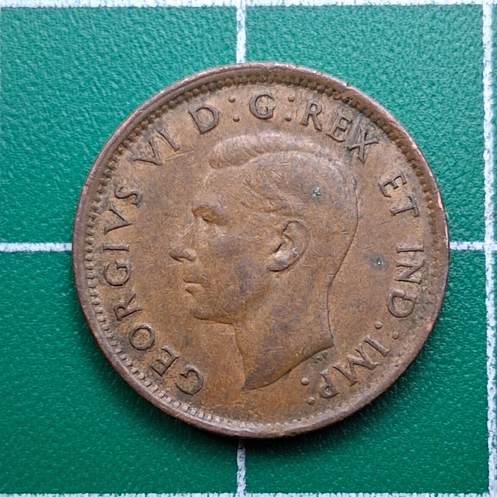 1943 Canada 1 Cent King George VI / Maple Leaf Bronze Coin