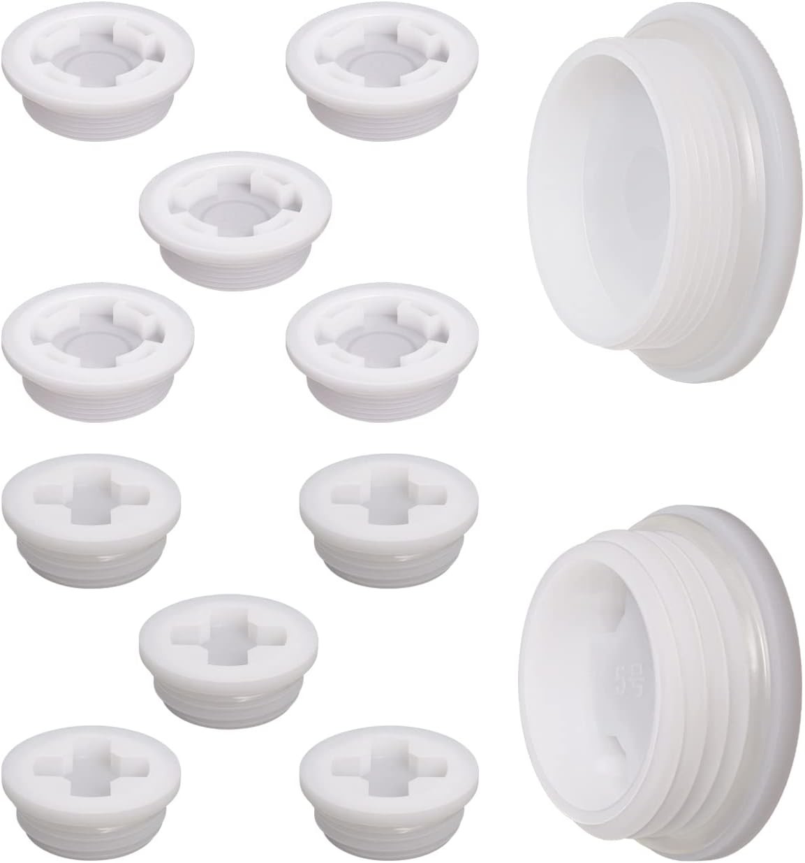 12Pcs 2 Drum Bung Caps Combo Fine & Coarse Thread with Gaskets for Poly Drums