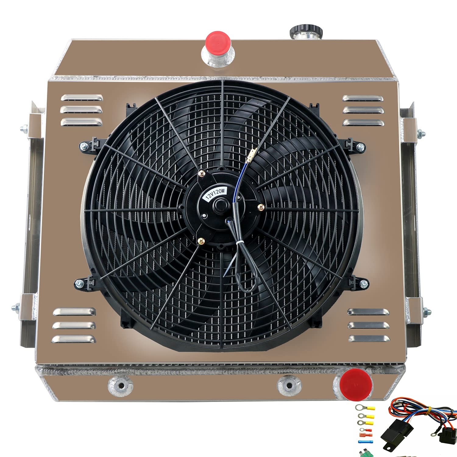 4 Row Radiator Shroud Fan Relay for 1955-1957 Bel Air Nomad 4.3L V8 with Cooler