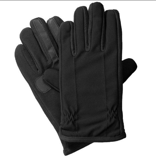 $180 Isotoner Mens Black Active Smartouch Thermal Warm Winter Ski Gloves Size M