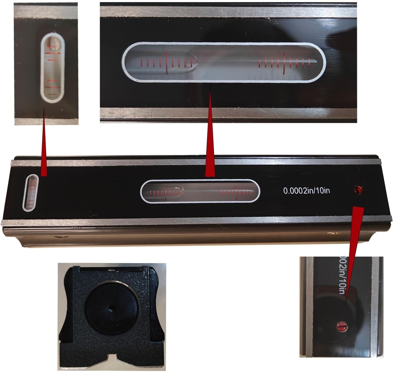 8" Precision Level Tool 0.0002" Accuracy for Machinists & Toolmakers