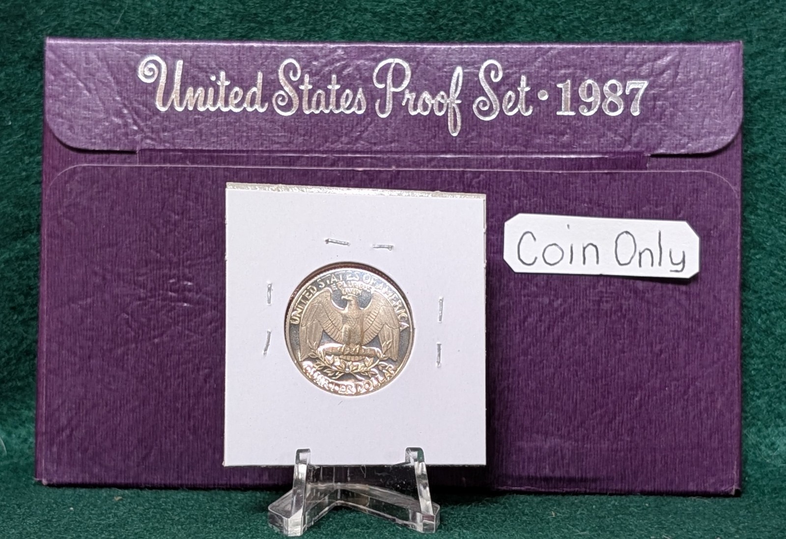 1987-S Washington Quarter Uncirculated from Proof Set