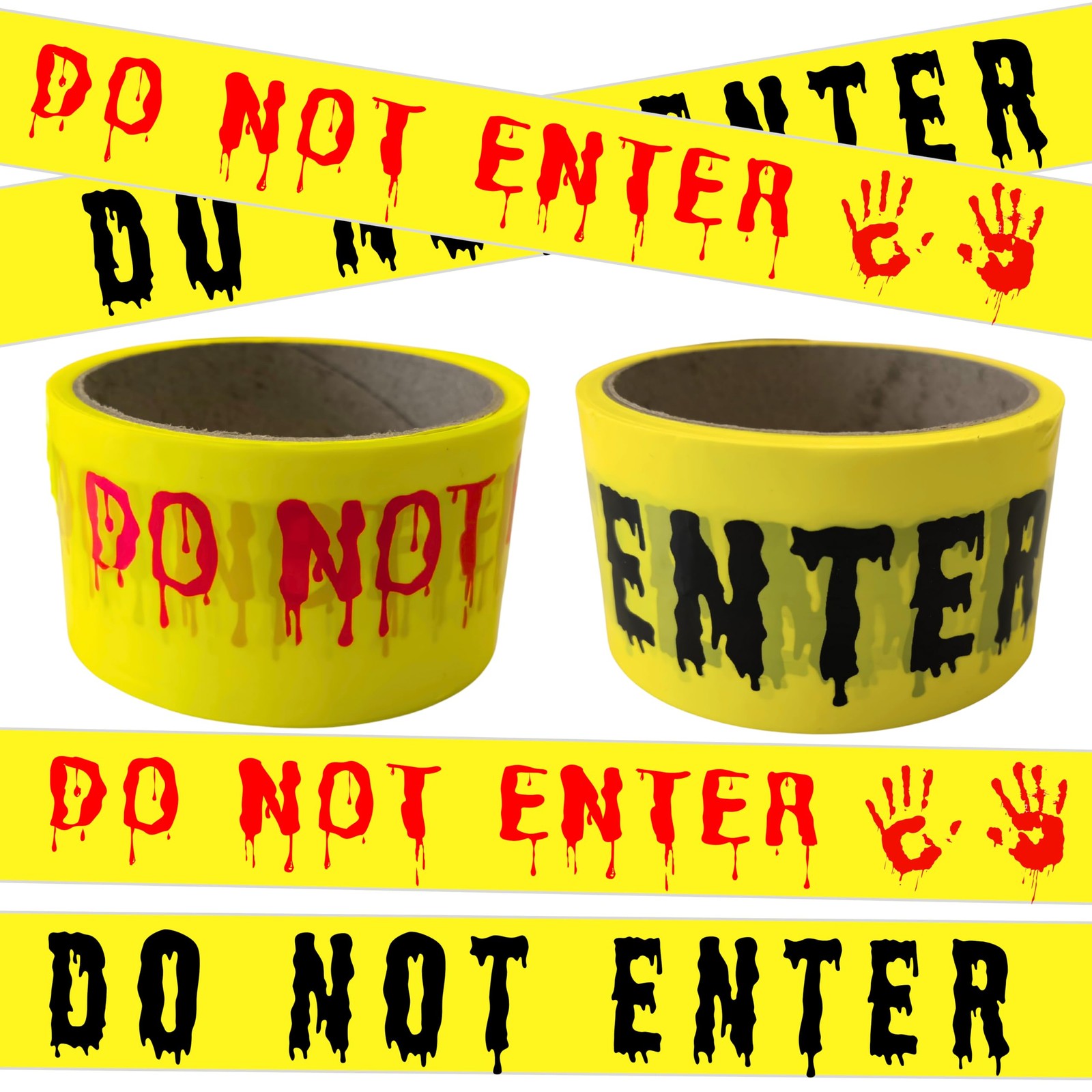 2Pcs Halloween Decorations Caution Tape - 2 inch x 2 x 164 feet, Yellow