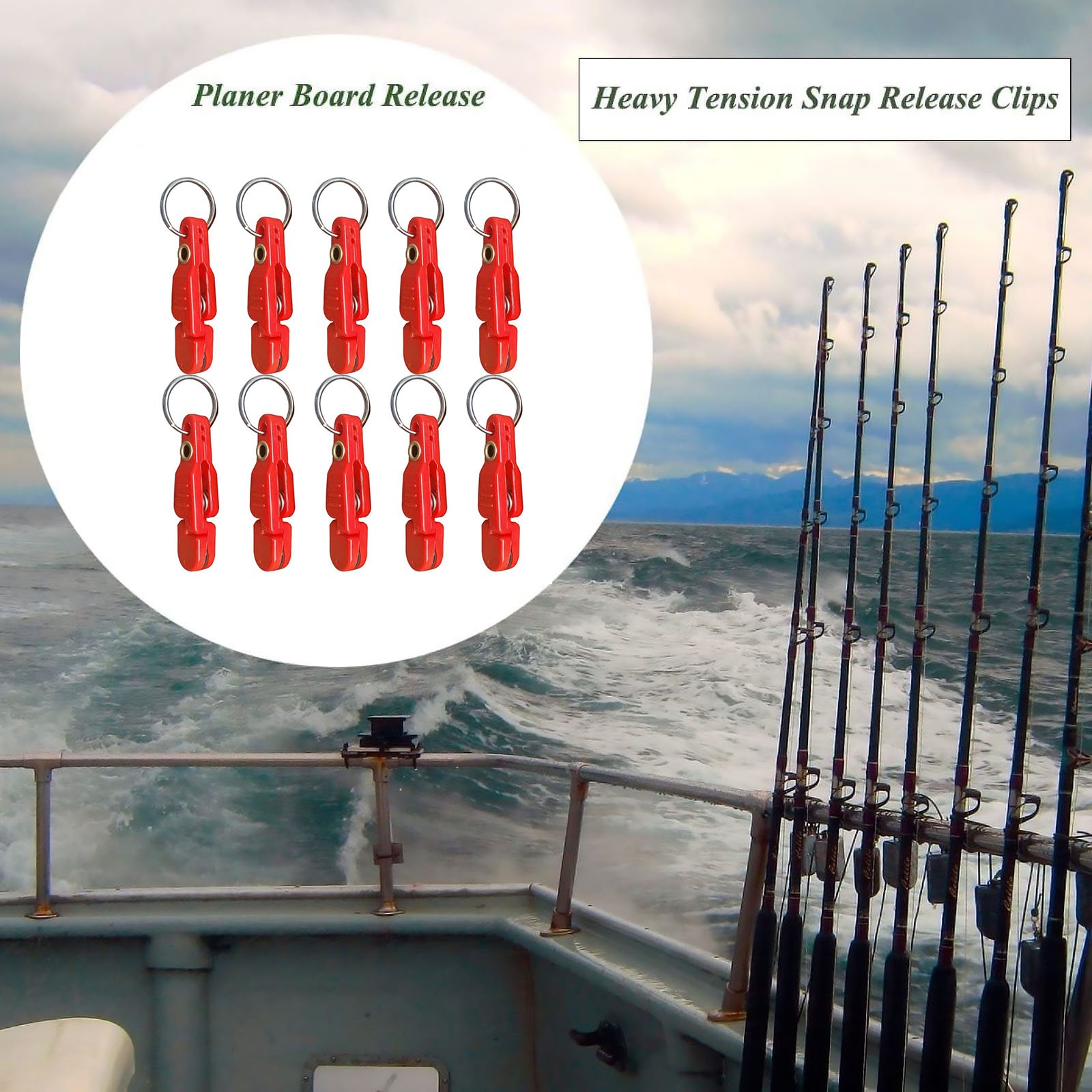 10* Red Quick-Release Clips With Strong Gripping Force For Fishing Line New