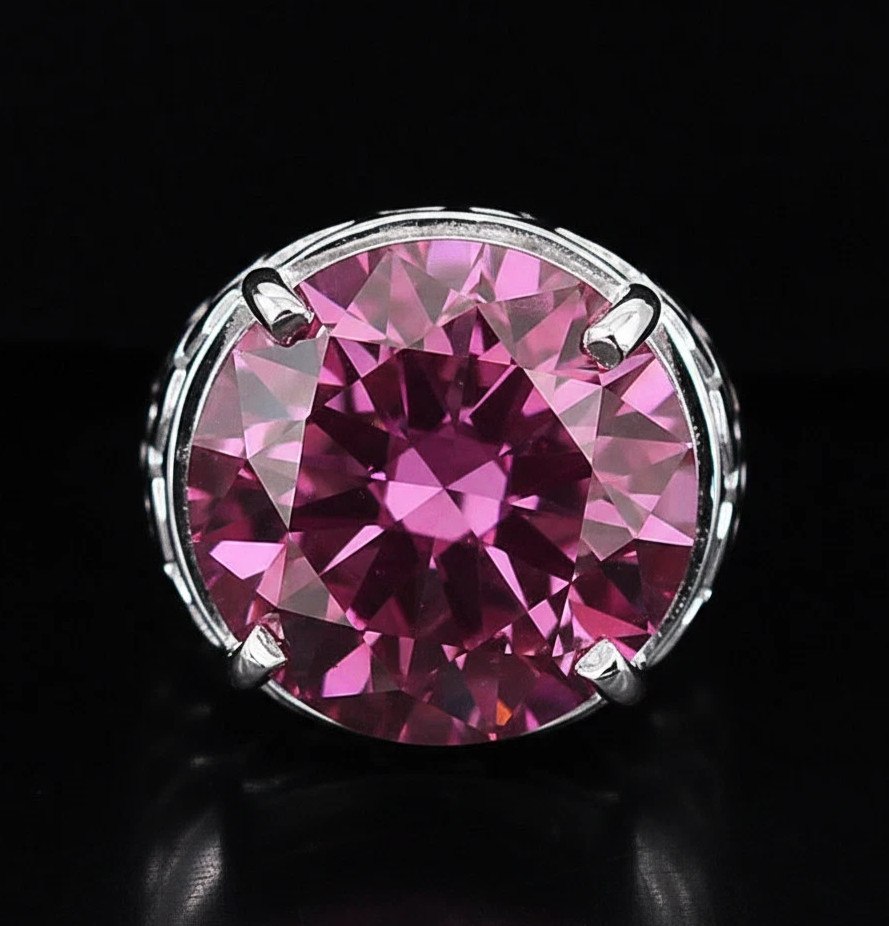 RARE 10 Ct Certified Pink Diamond Men's Ring, Tariffs FREE & Matching Studs.