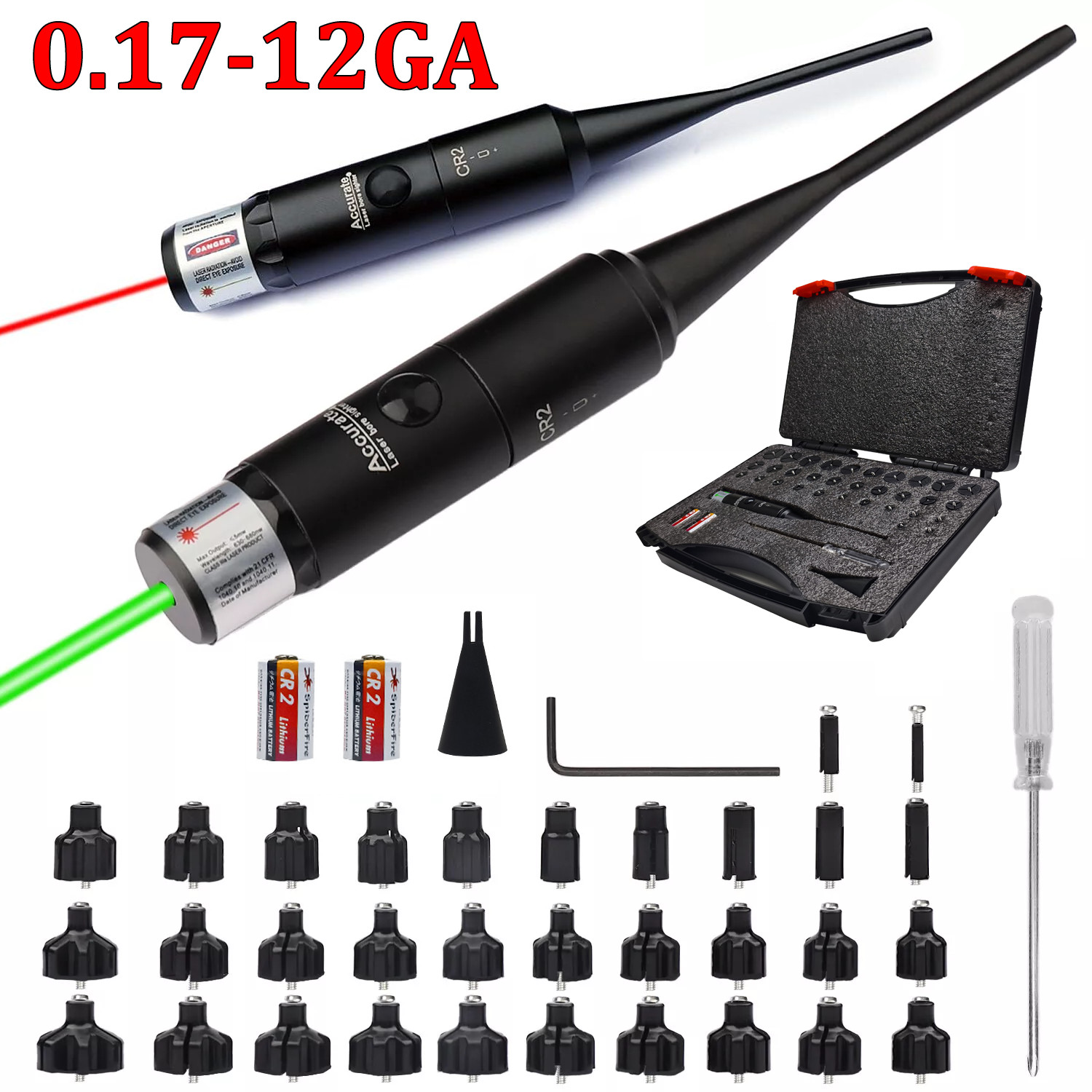 Professional Laser Bore Sight Kit For Multiple Caliber Upgraded Red Bore Sighter
