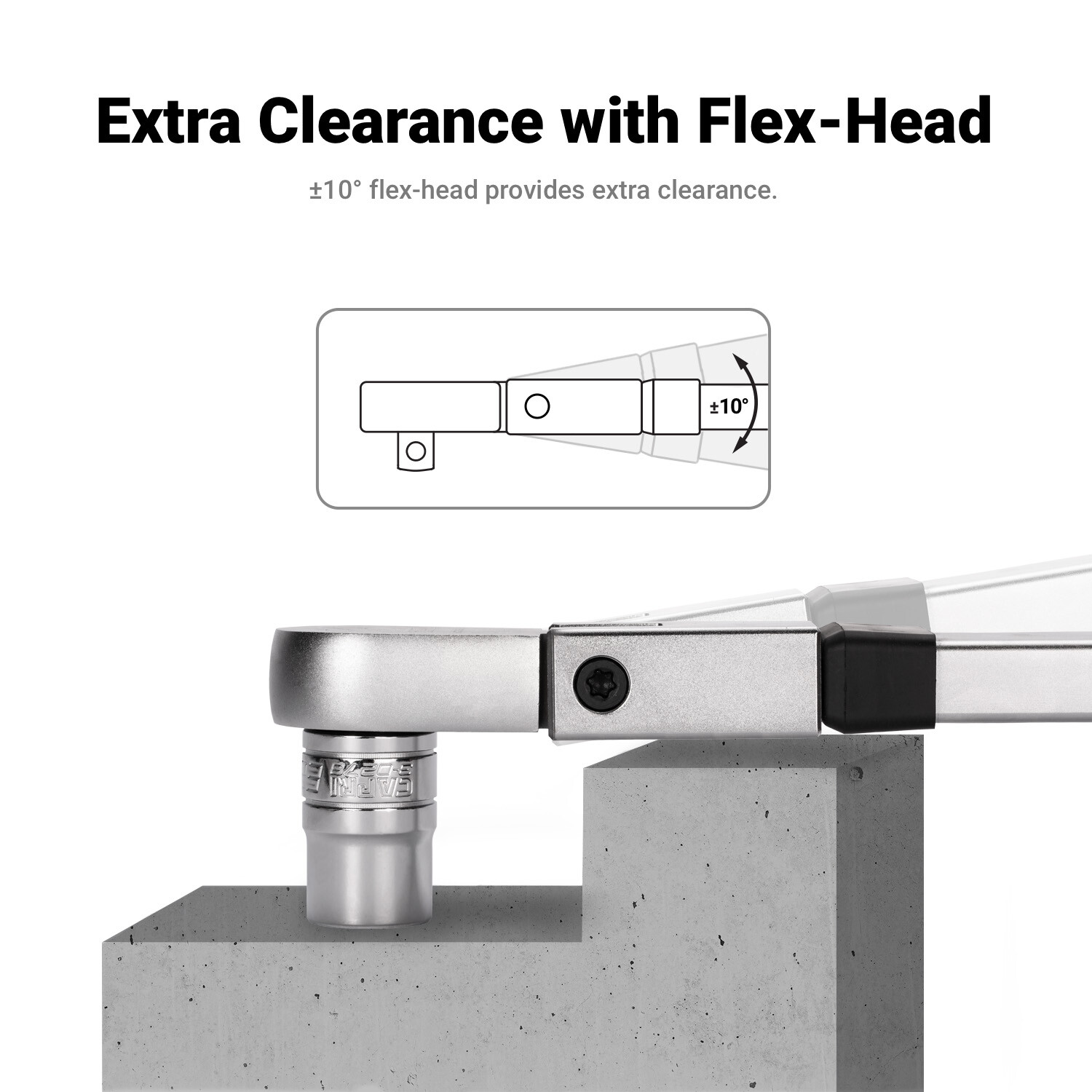 Capri Tools 1/2 in. Drive 50-250 ft/lbs Flex-Head Split Beam Torque Wrench
